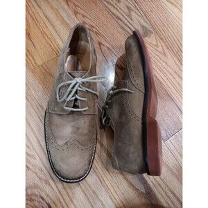 Johnston & Murphy Men's Sheep Skin Lace Up Rubber Sole Oxford Shoe Tan Size 9.5M